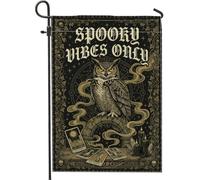 Drapeau de jardin effrayant avec citation gothique chouette Halloween 30,5 | Cartes de tarot, drapeau de cour, symboles occultes, esthétique gothique, gothique érudit, décoration d'intérieur sorcière