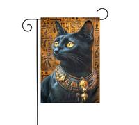 Drapeau de jardin égyptien chat noir 30 x 45 cm vertical double face ferme vacances décorations extérieures drapeau cour drapeau