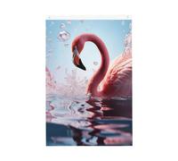 Drapeau de jardin élégant avec flamants roses dans l'eau - 61 x 91 cm - Double face - Ne se décolore pas - Toile de fond pour photo - Bannière pour cour, porche, pelouse, décoration extérieure