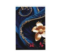 Drapeau de jardin élégant bleu et noir de 61 cm x 0,9 m double face qui ne se décolore pas pour maison, cour, porche, pelouse, décoration extérieure