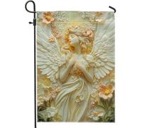 Drapeau De Jardin Élégante Fleur De Crème D'Ange Au Printemps Drapeaus Décoratif Antifouling Garden Flag Couleurs Vives Drapeau De Bienvenue Pour Home Pelouse Pavillon 30X45Cm