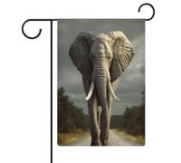 Drapeau de jardin éléphant 3D pour maison, pelouse, panneau de bienvenue, bannière double face, petits drapeaux personnalisés pour piscine, cour, extérieur, décoration murale, 32,6 x 47,5 cm