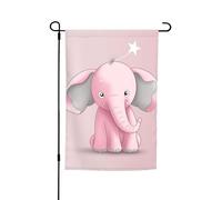 Drapeau de jardin éléphant rose double face pour ferme, vacances, cour, 30,5 x 45,7 cm, bannière extérieure saisonnière pour printemps, été, pelouse, porche, décoration d'intérieur, petit drapeau de