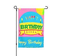 Drapeau de jardin en ballon « Happy Birthday » 30,5 x 45,7 cm. Décoration extérieure lumineuse double face apporte un peu de plaisir à votre jardin.