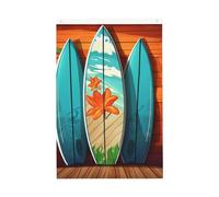 Drapeau de jardin en bois de bienvenue sur planche de surf - 61 x 91 cm - Ne se décolore pas - Double face - Bannière d'extérieur pour cour, porche, pelouse