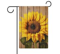 Drapeau de jardin en bois de tournesol avec drapeaux de jardin 30,5 x 45,7 cm double face pour l'extérieur, drapeau de cour d'été, drapeau floral de bienvenue, drapeaux de jardin, décorations de