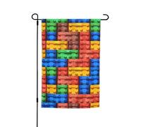 Drapeau de jardin en brique colorée de 30,5 x 45,7 cm pour printemps, été, automne, hiver, drapeaux saisonniers double face, bannière d'extérieur et d'intérieur pour décoration de maison