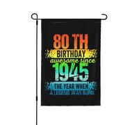 Drapeau de jardin en édition limitée pour le 80e anniversaire (19 août), 30 x 45 cm, double face, sans mât.