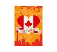 Drapeau de jardin en érable pour la fête du Canada, les provinces, les territoires canadiens, la région, le pays, bannière décorative double face, États-Unis NTf363 (orange, 45 x 30 cm)