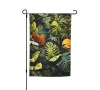 Drapeau de jardin en feuilles de palmier tropicales tropicales 30,5 x 45,7 cm. Décoration extérieure lumineuse double face apporte un peu de plaisir à votre jardin.