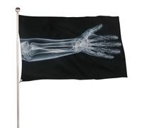 Drapeau de jardin en film radiographique avec bras masculin de 0,9 x 1,5 m pour extérieur, décoration pour cour, porche, pelouse, ferme