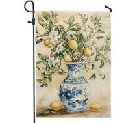 Drapeau de jardin en fleur de citron, bannière florale jaune pour décoration extérieure, drapeau décoratif double face pour la maison, la pelouse, décoration artistique vive d'été, 30,5 x 45,7 cm