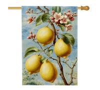 Drapeau de jardin en fleur de citron, bannière florale jaune vif pour décoration extérieure, drapeau double face en toile de jute pour décoration de la maison, de la pelouse, 71 x 101,6 cm