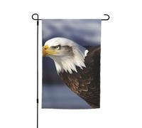Drapeau de jardin en forme d'aigle à tête blanche - 30,5 x 45,7 cm - Double face - Printemps - Été - Décoration de cour - Petit drapeau saisonnier - Décoration extérieure