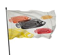 Drapeau de jardin en forme d'ange, 9,1 x 1,5 m, coloré empereur, poisson-ange, poisson abstrait, aquarium, animal, marin, nature, océan, décoration extérieure, porche, jardin, bannière avec œillets