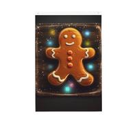 Drapeau de jardin en forme de bonhomme en pain d'épices sur planche en bois, 6 x 0,9 m, ne se décolore pas, drapeau double face pour maison, cour, porche, pelouse