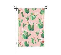 Drapeau de jardin en forme de cactus tropical - 30,5 x 45,7 cm - Double face - Décoration verticale en polyester - Drapeaux de maison de bienvenue pour l'extérieur, le porche, la ferme, le patio, la p
