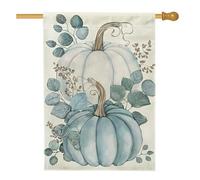 Drapeau de jardin en forme de citrouille d'automne, bannière décorative bleue, double face, en toile de jute, décoration de pelouse extérieure, 71,1 x 101,6 cm