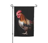 Drapeau de jardin en forme de coq animal double face pour ferme, vacances, cour, 30,5 x 45,7 cm, bannière extérieure saisonnière pour printemps, été, pelouse, porche, décoration d'intérieur, petit