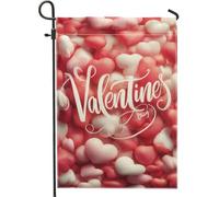 Drapeau de jardin en forme de cœurs, blanc pêche romantique de la Saint-Valentin, drapeaux décoratifs double face en toile de jute pour extérieur, pelouse, porche, terrasse, entrée, 30,5 x 45,7 cm