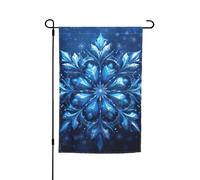 Drapeau de jardin en forme de flocon de neige de Noël bleu polyvalent et élégant pour toutes les saisons, décoration de patio en plein air Dernière intervention