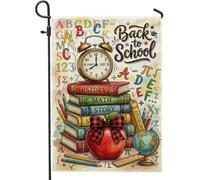Drapeau de jardin en forme de fruits - Globe éducatif coloré - En toile de jute rouge - Double face - Pour extérieur, porche, pelouse, patio, terrasse - 30,5 x 45,7 cm