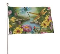 Drapeau de jardin en forme de libellule - 61 x 88,9 cm - Double face - Drapeaux de bienvenue - Bannière décorative pour cour, porche, pelouse
