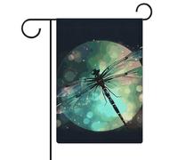 Drapeau de jardin en forme de libellule galaxie - 30,5 x 45,7 cm - Drapeau extérieur double face - Drapeau de cour d'été - Drapeau floral de bienvenue - Décorations de jardin saisonnières