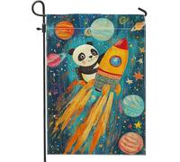 Drapeau de jardin en forme de panda mignon, bannière colorée pour décoration d'intérieur, drapeau de cour double face pour enfants, décoration de pelouse extérieure, 30,5 x 45,7 cm
