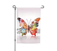 Drapeau de jardin en forme de papillon musical de 30,5 x 45,7 cm pour printemps, été, automne, hiver, drapeaux saisonniers double face, bannière d'extérieur et d'intérieur pour décoration de maison