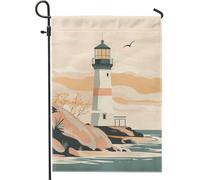 Drapeau de jardin en forme de phare côtier, bannière de décoration d'intérieur nautique, drapeau double face de style vintage pour décoration de cour extérieure, 30,5 x 45,7 cm