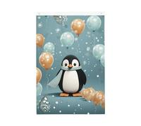 Drapeau de jardin en forme de pingouin et flocon de neige - Double face - Ne se décolore pas - Toile de fond pour photo - Bannière pour cour, porche, pelouse, décoration extérieure