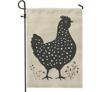 Drapeau de jardin en forme de poule rustique, bannière décorative double face pour le printemps et l'été, utilisation en extérieur, décoration de cour de style ferme, 30,5 x 45,7 cm