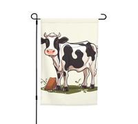 Drapeau de jardin en forme de vache laitière 30,5 x 45,7 cm double face pour le printemps et l'été - Bannière de jardin - Petit drapeau saisonnier - Décoration extérieure