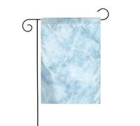 Drapeau de jardin en marbre bleu clair veines blanches 30 x 45 cm vertical double face ferme vacances décorations extérieures drapeau de cour
