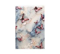 Drapeau de jardin en marbre et papillon de bienvenue 61 x 91 cm double face qui ne se décolore pas pour maison, cour, porche, pelouse, décoration extérieure