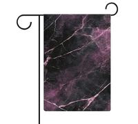Drapeau de jardin en marbre prune de minuit - En toile de jute - Double face - 30,5 x 45,7 cm
