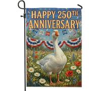 Drapeau de jardin en oie, bannières fantaisistes pour célébration, anniversaire de mariage, rouge, double face, petit drapeau de jardin pour extérieur, pelouse, porche, terrasse, entrée 30,5 x 45,7 cm