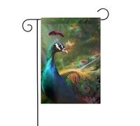 Drapeau de jardin en paon coloré de 30,5 x 45,7 cm, double face, vertical, ne se décolore pas, bannière pour ferme, cour, décoration extérieure
