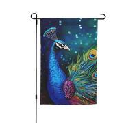 Drapeau de jardin en paon coloré double face pour ferme, vacances, cour, 30,5 x 45,7 cm, bannière extérieure saisonnière pour printemps, été, pelouse, porche, décoration d'intérieur, petit drapeau de