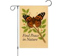 Drapeau de jardin en polyester double face avec dame peinte sur une branche et des fleurs, « Find Pe »