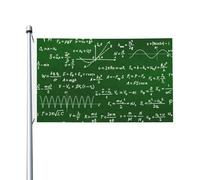 Drapeau de jardin en polyester double face avec œillets, 152 cm x 91 cm, orné de formules et d'équations mathématiques.