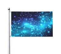 Drapeau de jardin en polyester double face, image vectorielle d'un ciel nocturne étoilé et d'une galaxie, 152 cm x 91 cm, avec œillets.