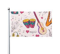 Drapeau de jardin en polyester double face « La musique blues, c'est ma vie » (152 x 91 cm) avec œillets