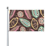 Drapeau de jardin en polyester double face, motif cabosse de cacao colorée, 152 cm x 91 cm, avec œillets