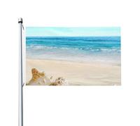 Drapeau de jardin en polyester double face, motif coquillages, 152 x 91 cm, avec œillets