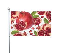 Drapeau de jardin en polyester double face, motif graines de grenade, 152 cm x 91 cm, avec œillets