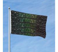 Drapeau de jardin en polyester double face, motif peau d'os de crocodile d'eau douce, 152 x 91 cm, avec œillets