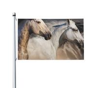 Drapeau de jardin en polyester double face représentant un cheval sauvage, 152 cm x 91 cm, avec œillets
