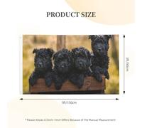 Drapeau de jardin en polyester double face représentant une famille d'affenpinschers, des chiots, des chiens noirs et un singe. Dimensions : 152 cm x 91 cm. Œillets inclus.